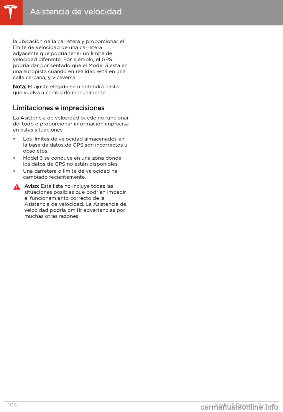 TESLA MODEL 3 2019  Manual del propietario (in Spanish)  la ubicaci