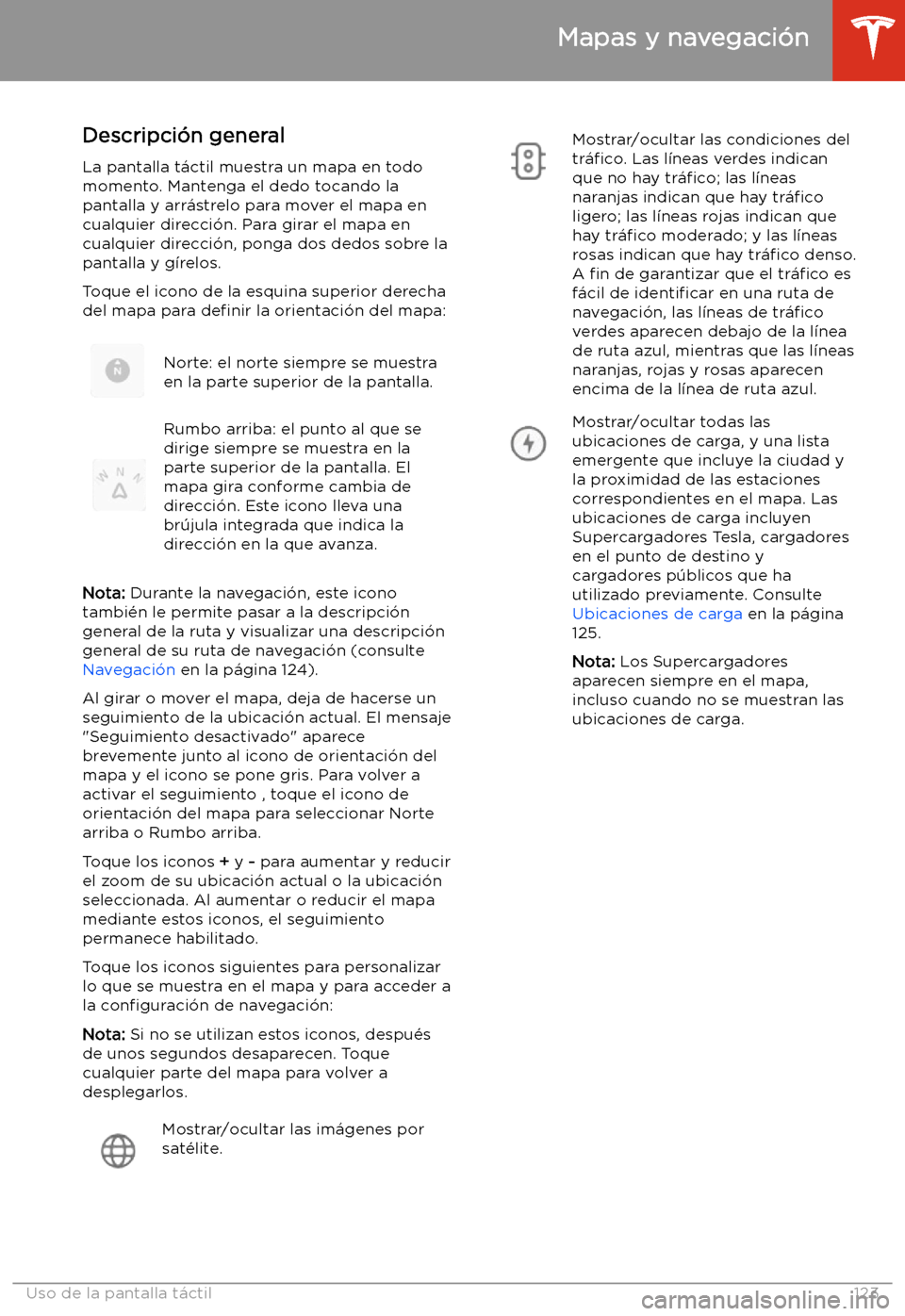 TESLA MODEL 3 2019  Manual del propietario (in Spanish)  Mapas y navegaci