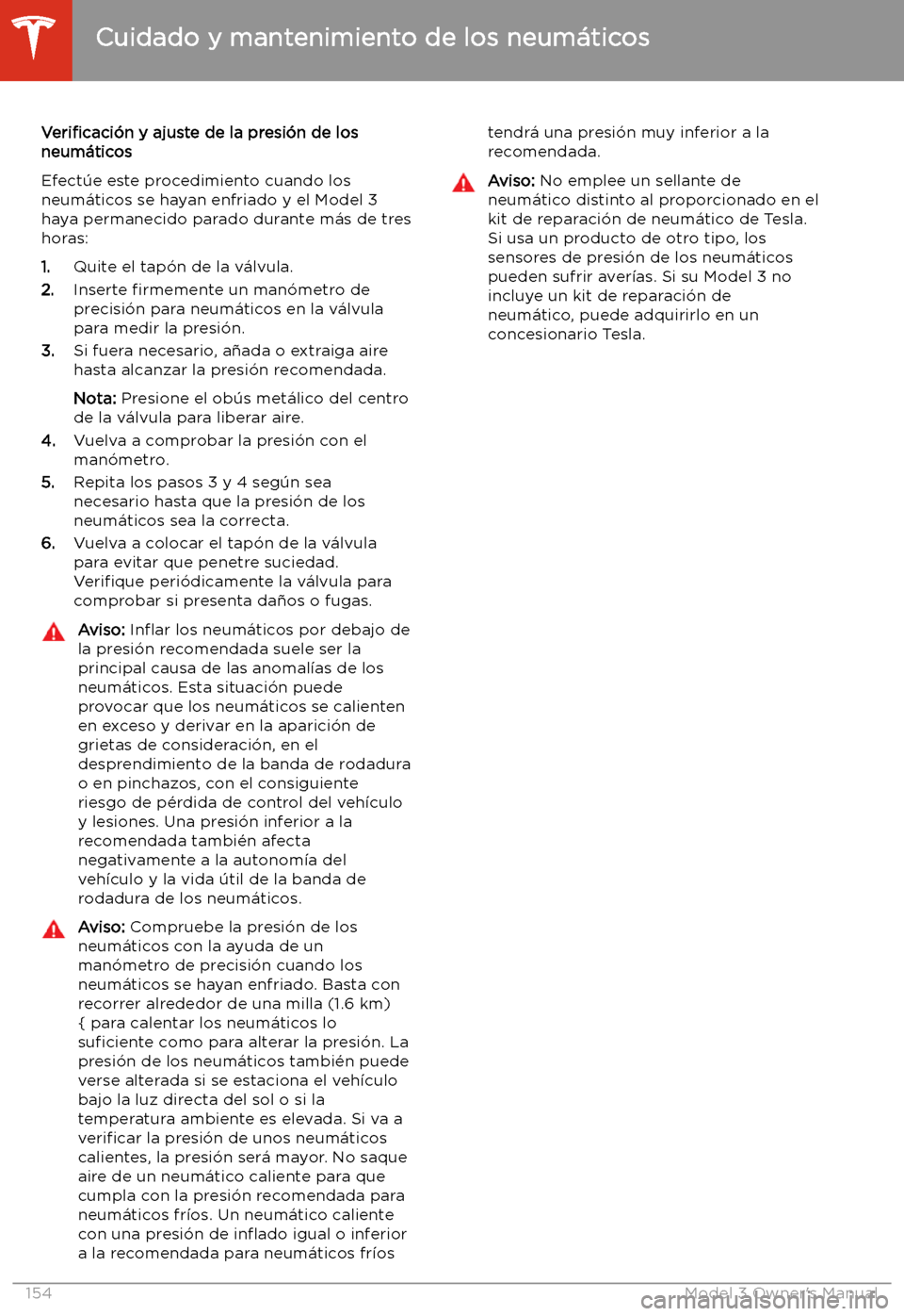 TESLA MODEL 3 2019  Manual del propietario (in Spanish)  Veri