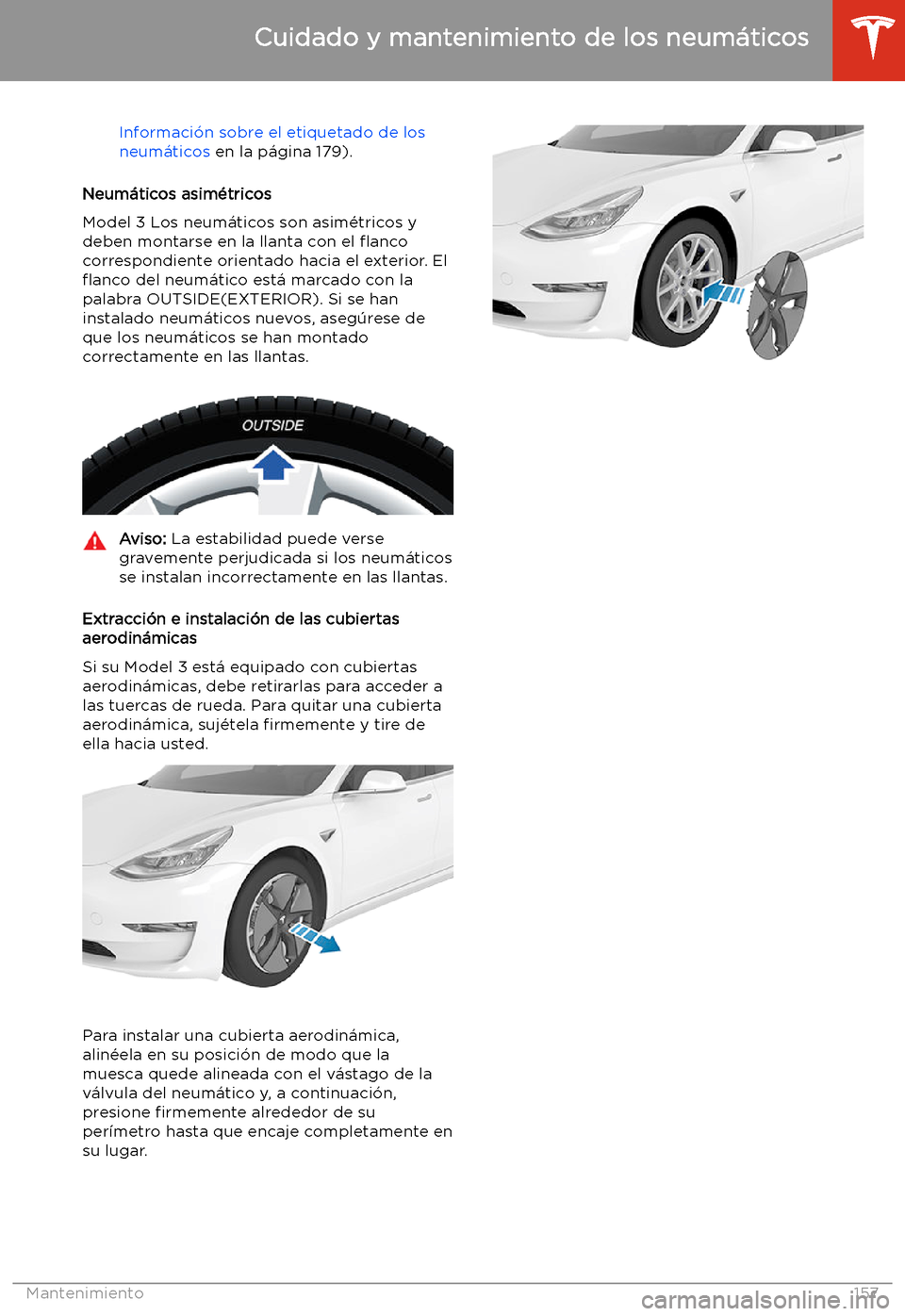 TESLA MODEL 3 2019  Manual del propietario (in Spanish)  Informaci