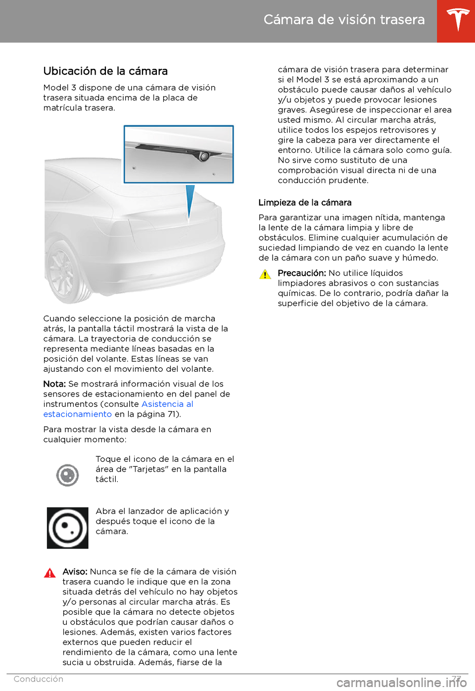 TESLA MODEL 3 2019  Manual del propietario (in Spanish)  C