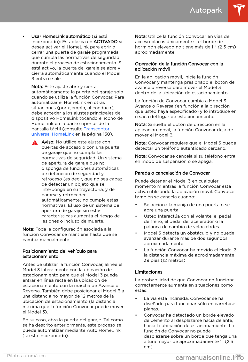 TESLA MODEL 3 2019  Manual del propietario (in Spanish)  