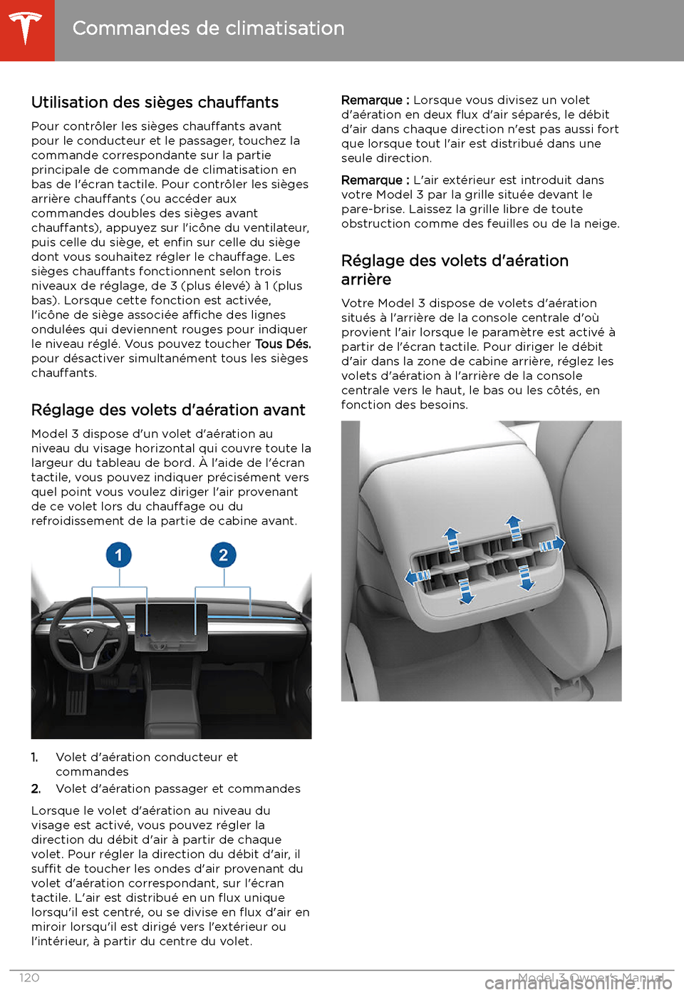 TESLA MODEL 3 2019  Manuel du propriétaire (in French) Utilisation des si