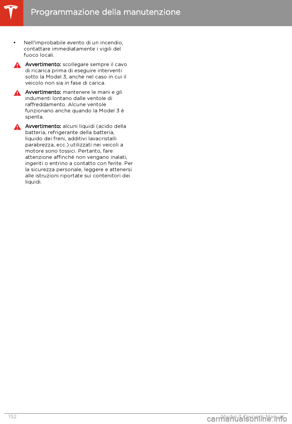 TESLA MODEL 3 2019  Manuale del proprietario (in Italian) 