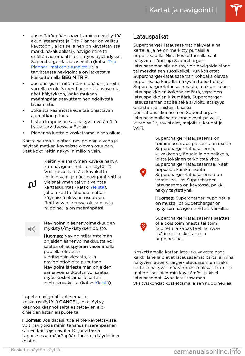 TESLA MODEL 3 2019  Omistajan käsikirja (in Finnish)  