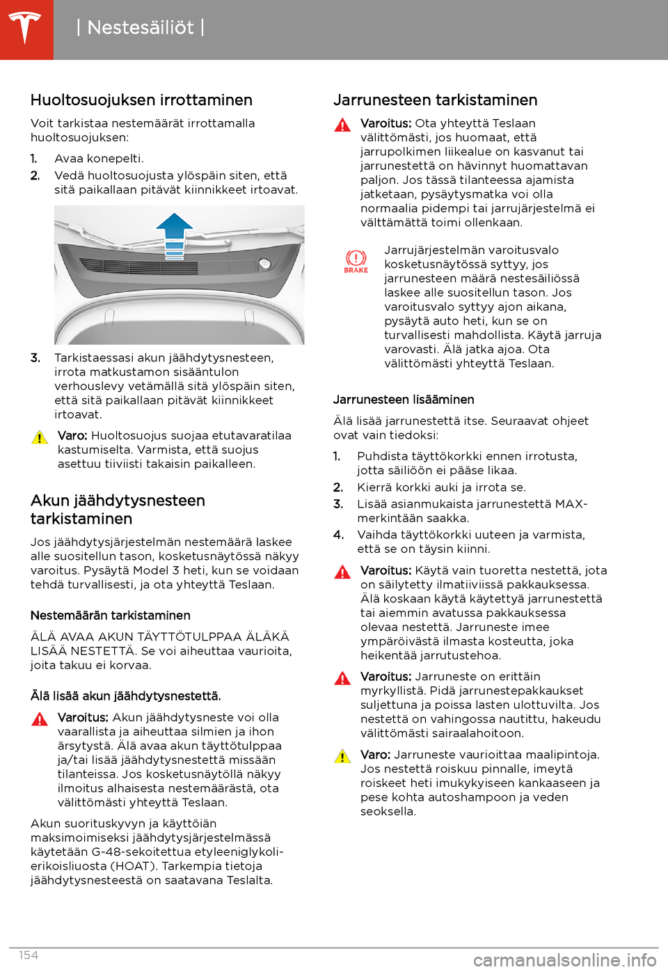 TESLA MODEL 3 2019  Omistajan käsikirja (in Finnish)  Nestes