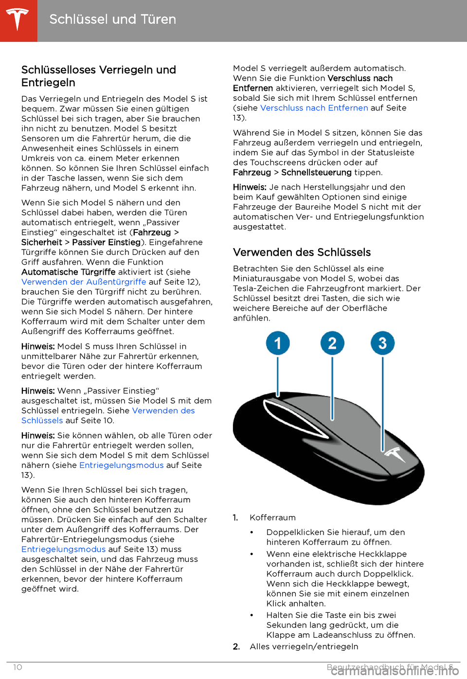 TESLA MODEL S 2020  Betriebsanleitung (in German) 