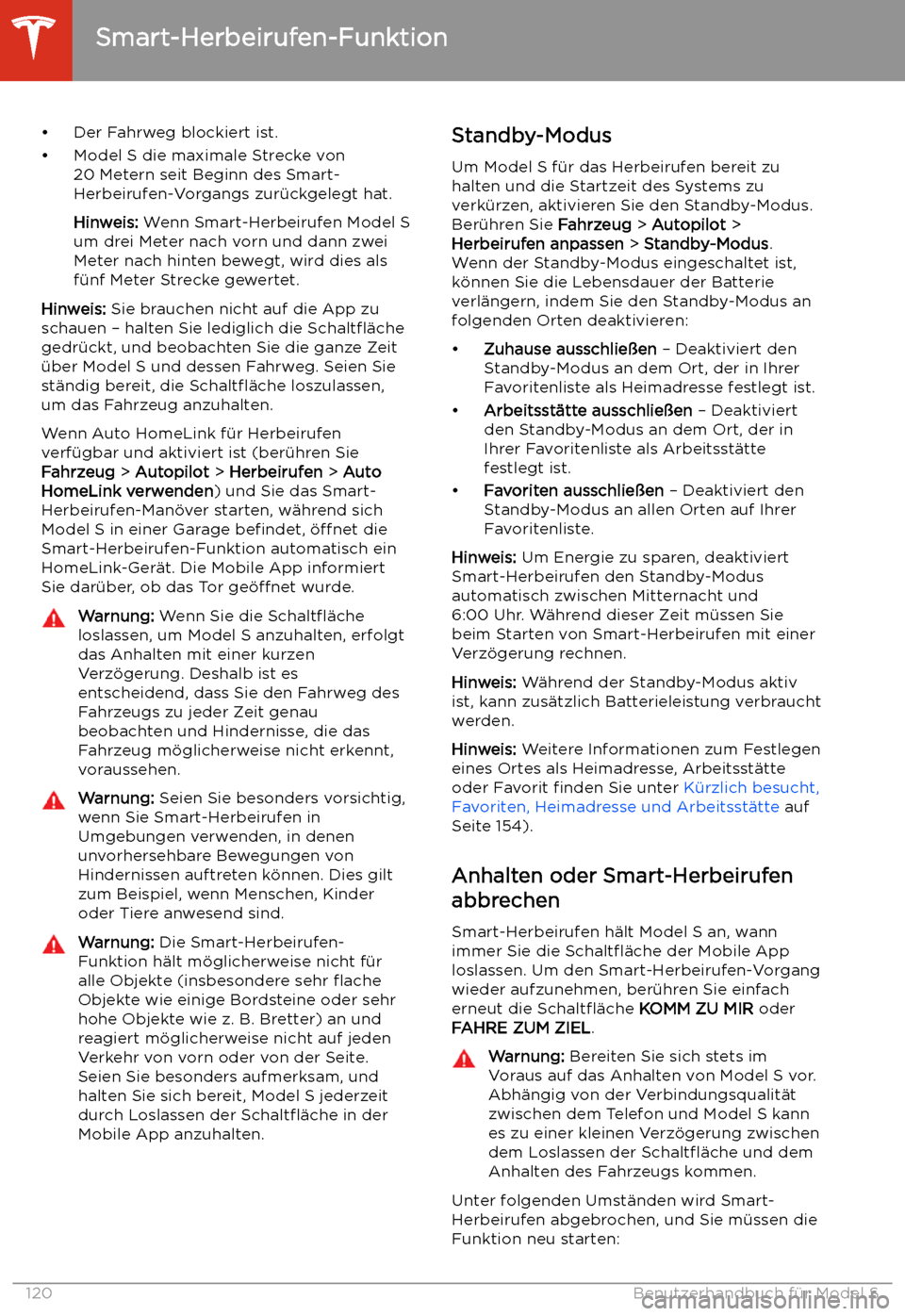 TESLA MODEL S 2020  Betriebsanleitung (in German) 