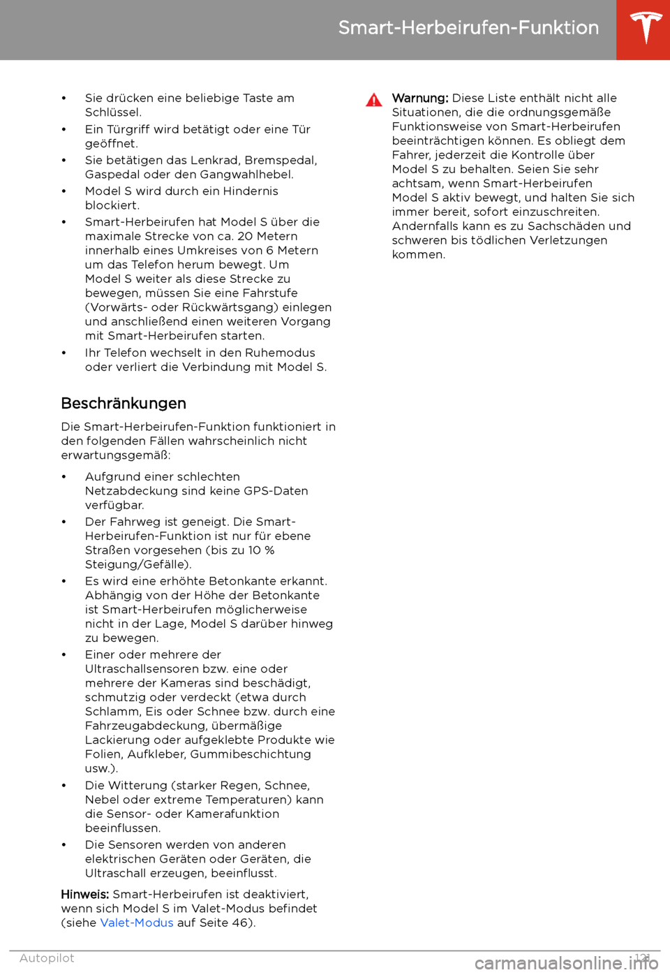 TESLA MODEL S 2020  Betriebsanleitung (in German) 