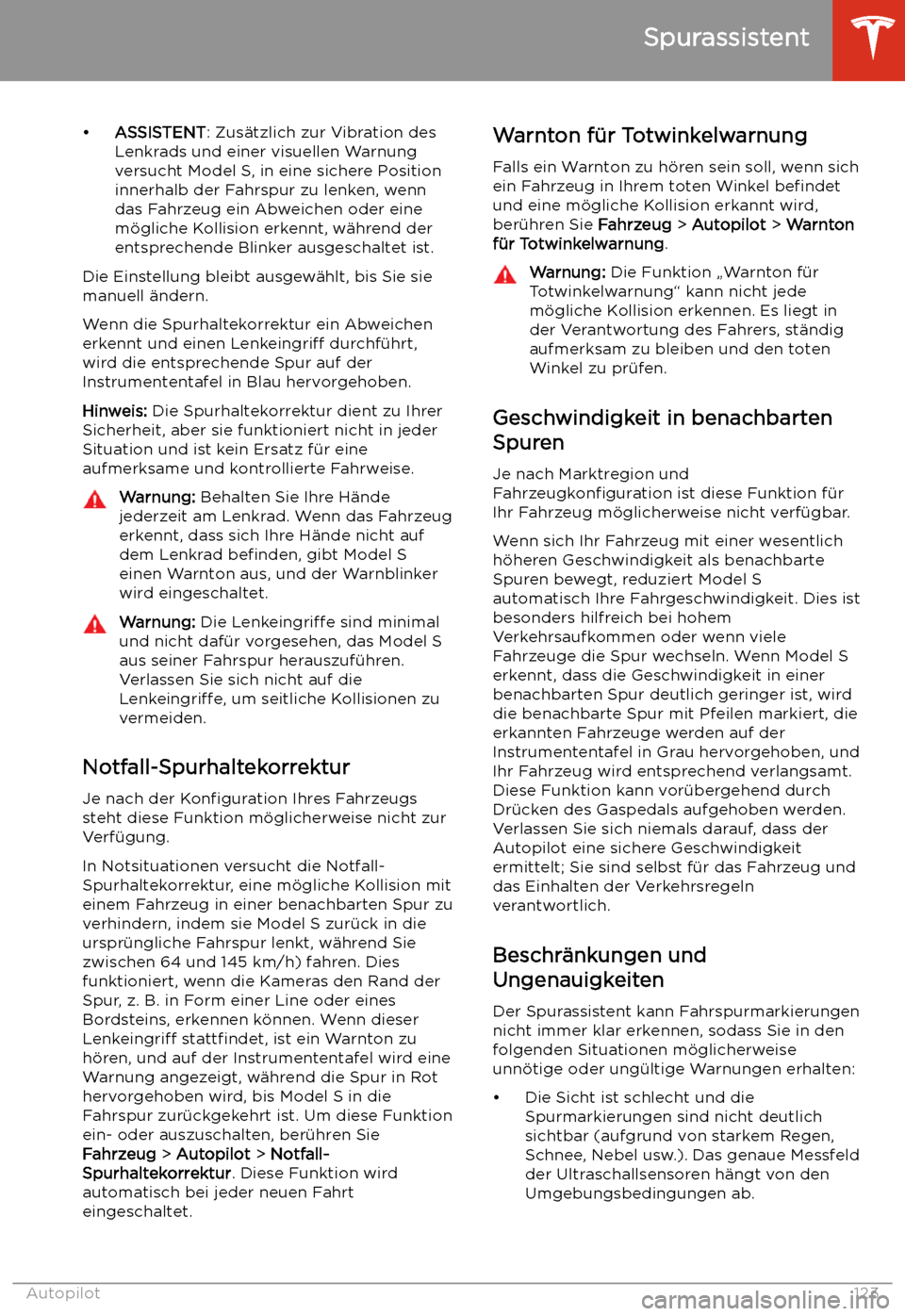 TESLA MODEL S 2020  Betriebsanleitung (in German) 