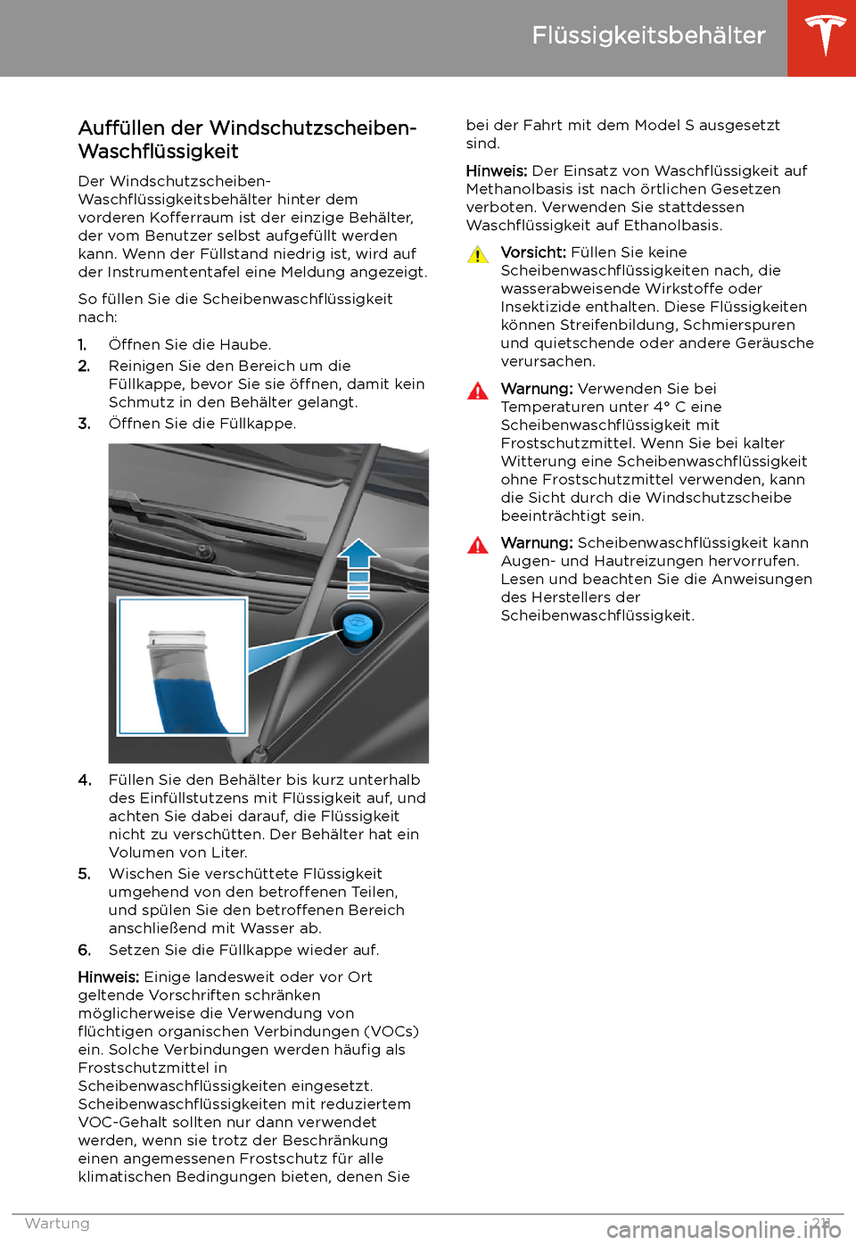 TESLA MODEL S 2020  Betriebsanleitung (in German) Auff