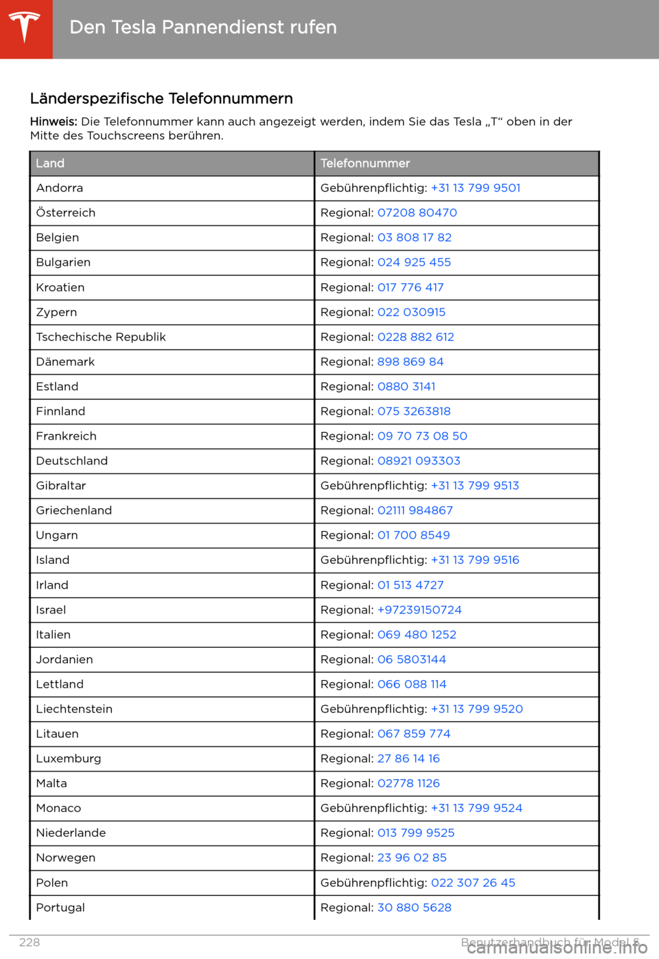 TESLA MODEL S 2020  Betriebsanleitung (in German) L