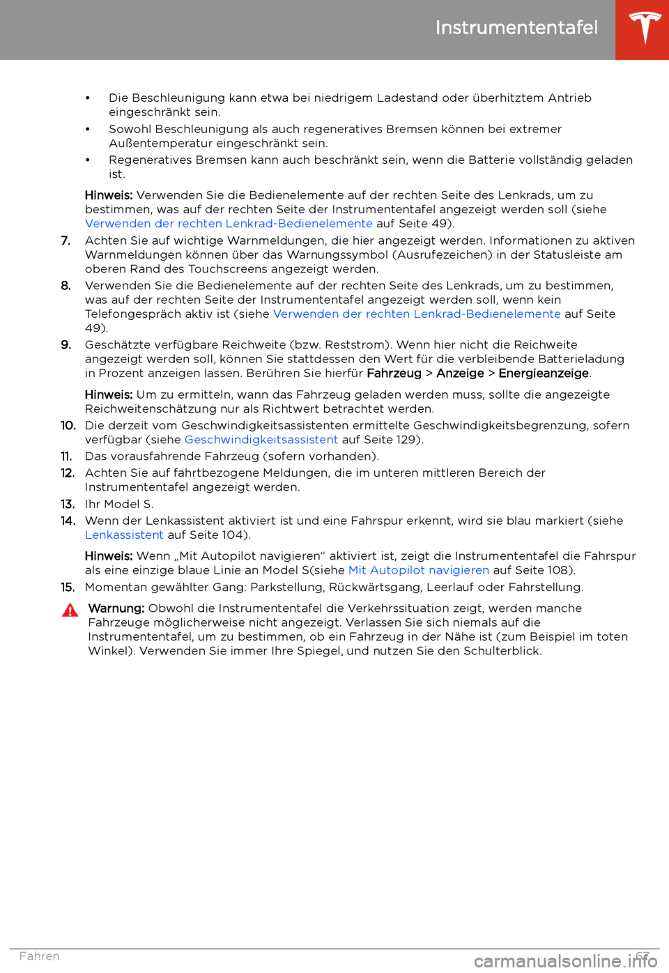 TESLA MODEL S 2020  Betriebsanleitung (in German) 