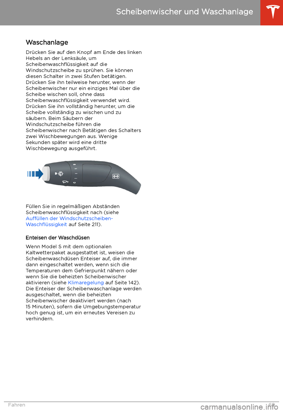 TESLA MODEL S 2020  Betriebsanleitung (in German) Waschanlage
Dr