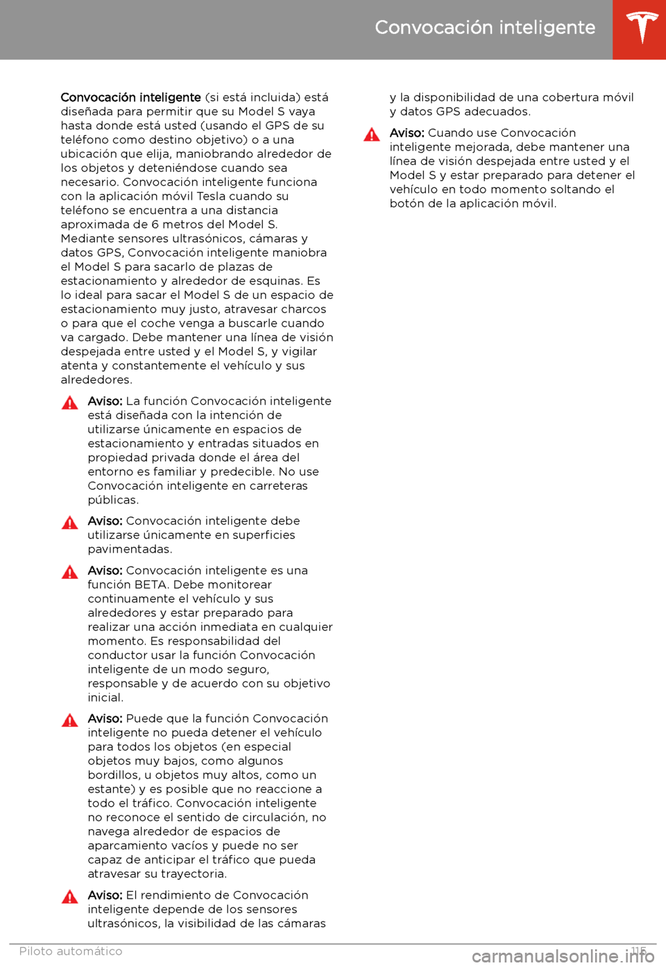 TESLA MODEL S 2020  Manual del propietario (in Spanish)  Convocaci