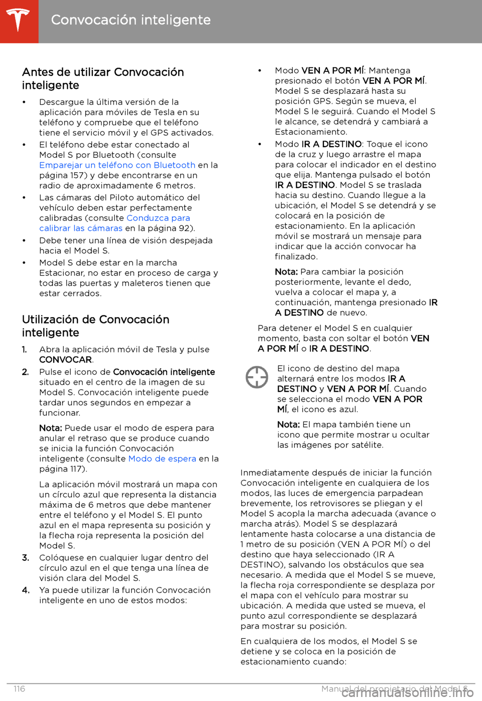 TESLA MODEL S 2020  Manual del propietario (in Spanish)  Antes de utilizar Convocaci