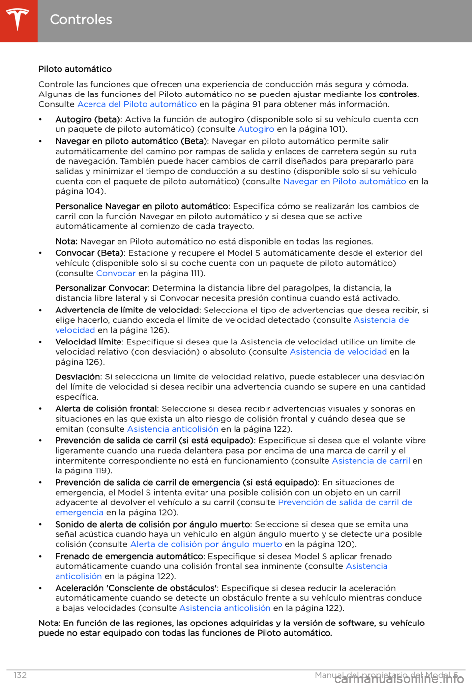 TESLA MODEL S 2020  Manual del propietario (in Spanish)  Piloto autom