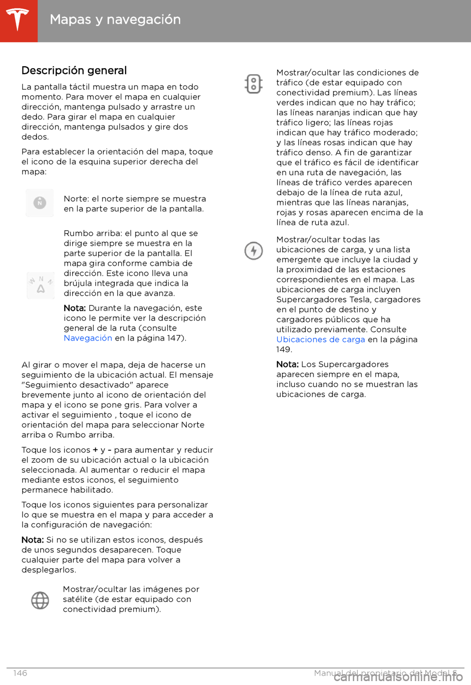 TESLA MODEL S 2020  Manual del propietario (in Spanish)  Mapas y navegaci