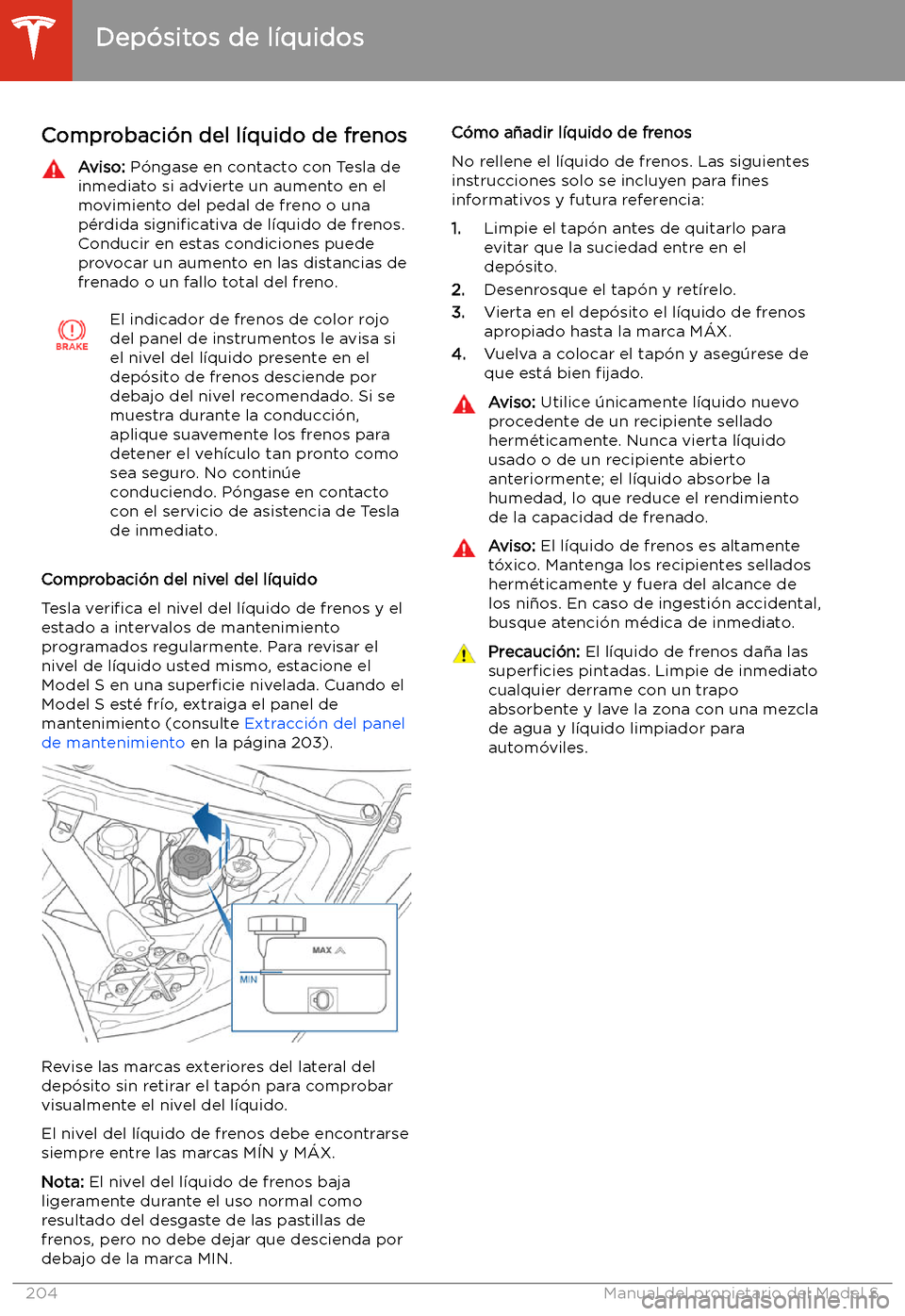 TESLA MODEL S 2020  Manual del propietario (in Spanish)  Comprobaci
