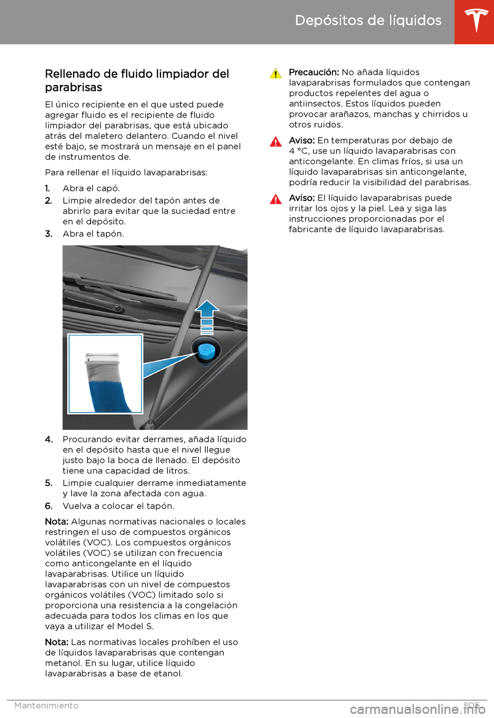 TESLA MODEL S 2020  Manual del propietario (in Spanish)  Rellenado de 