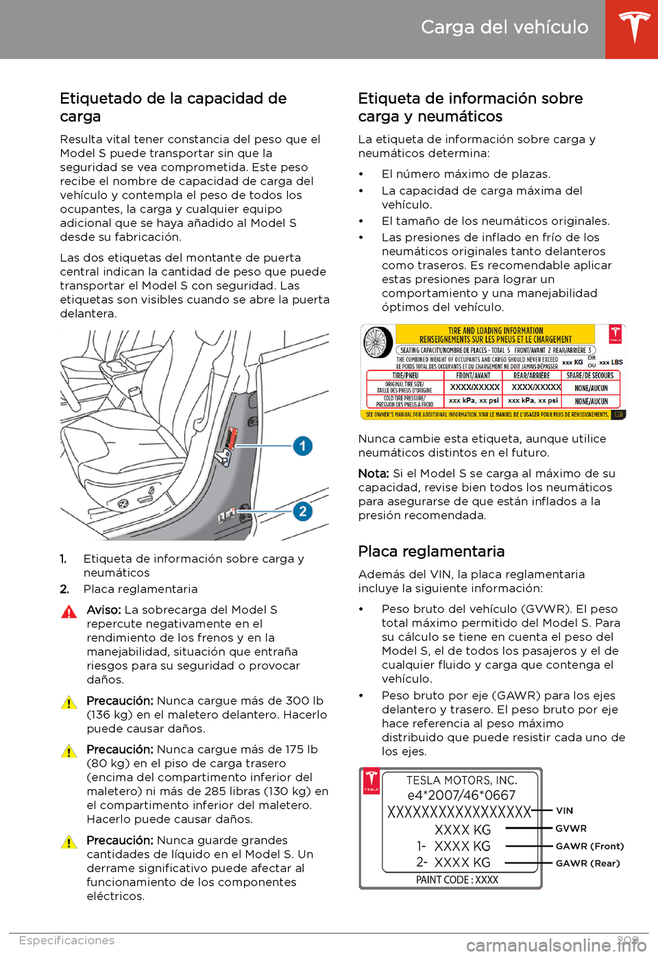 TESLA MODEL S 2020  Manual del propietario (in Spanish)  Carga del veh