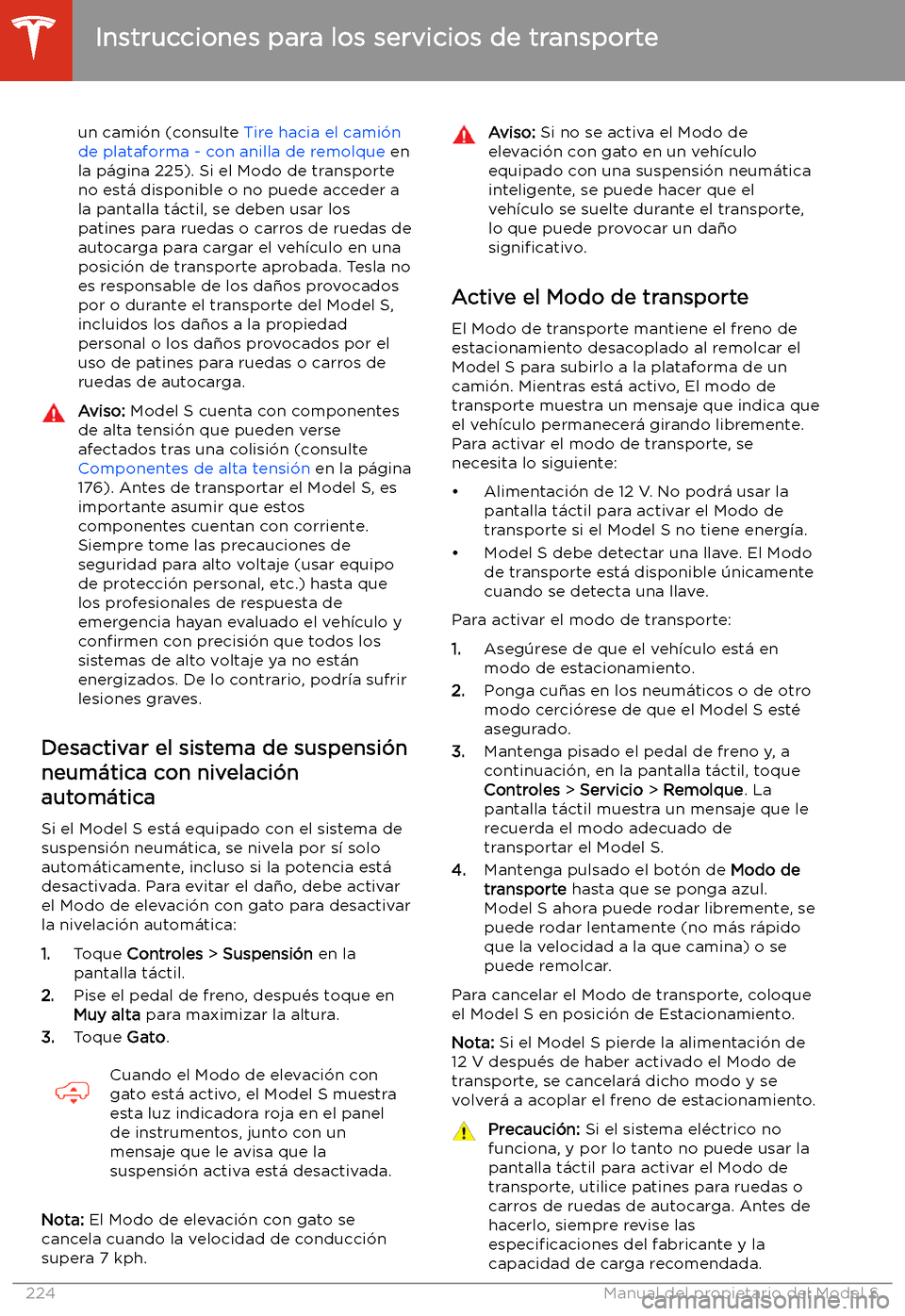 TESLA MODEL S 2020  Manual del propietario (in Spanish)  un cami