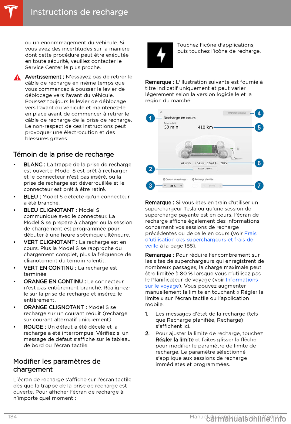 TESLA MODEL S 2020  Manuel du propriétaire (in French) ou un endommagement du v