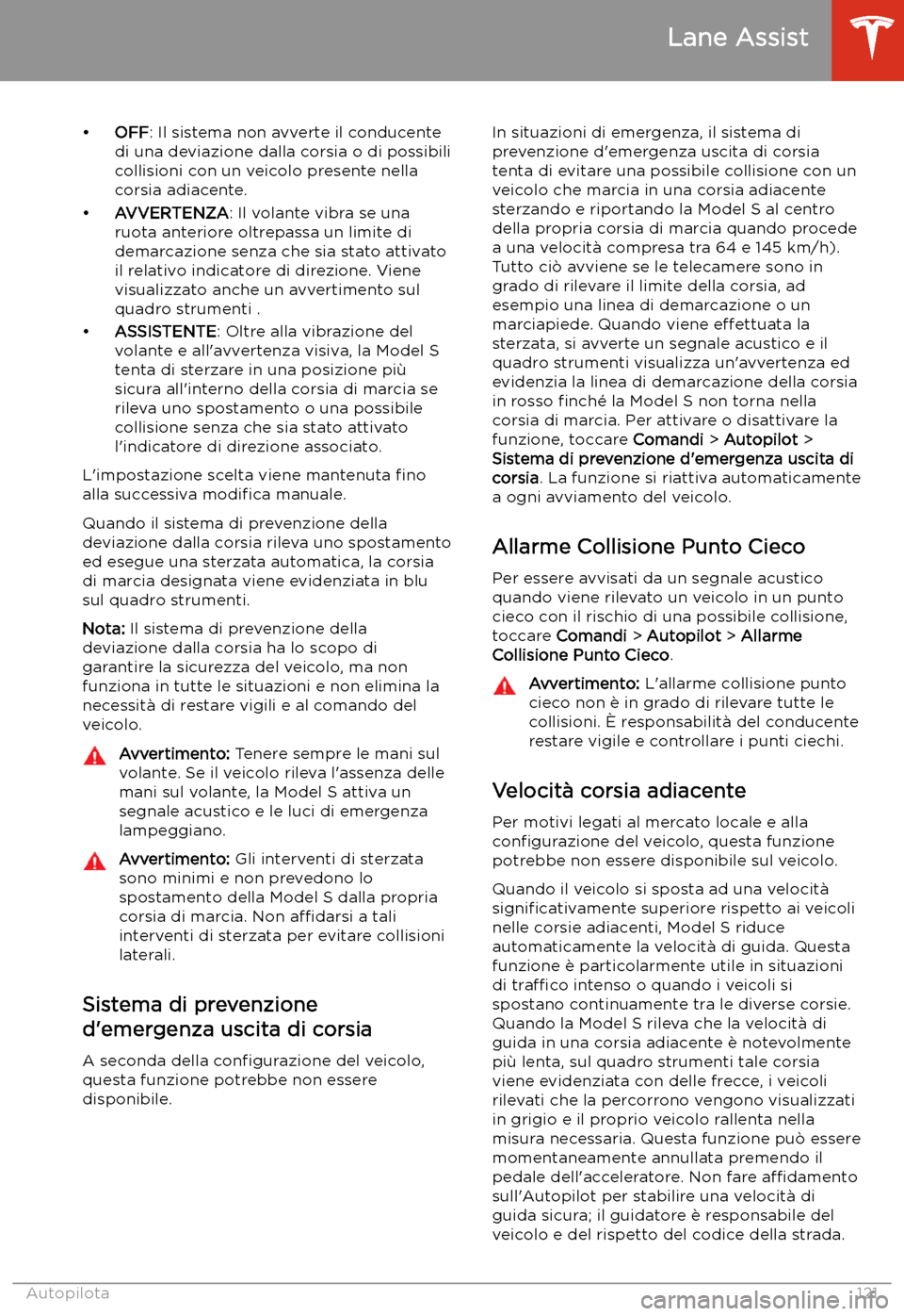 TESLA MODEL S 2020  Manuale del proprietario (in Italian)  