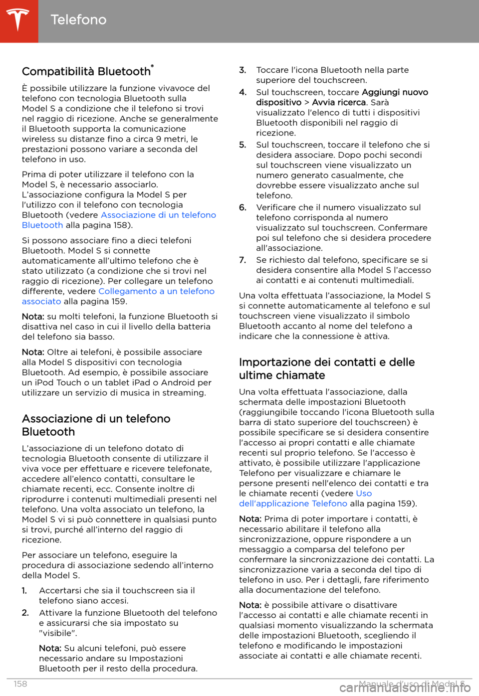 TESLA MODEL S 2020  Manuale del proprietario (in Italian)  Telefono
Compatibilit