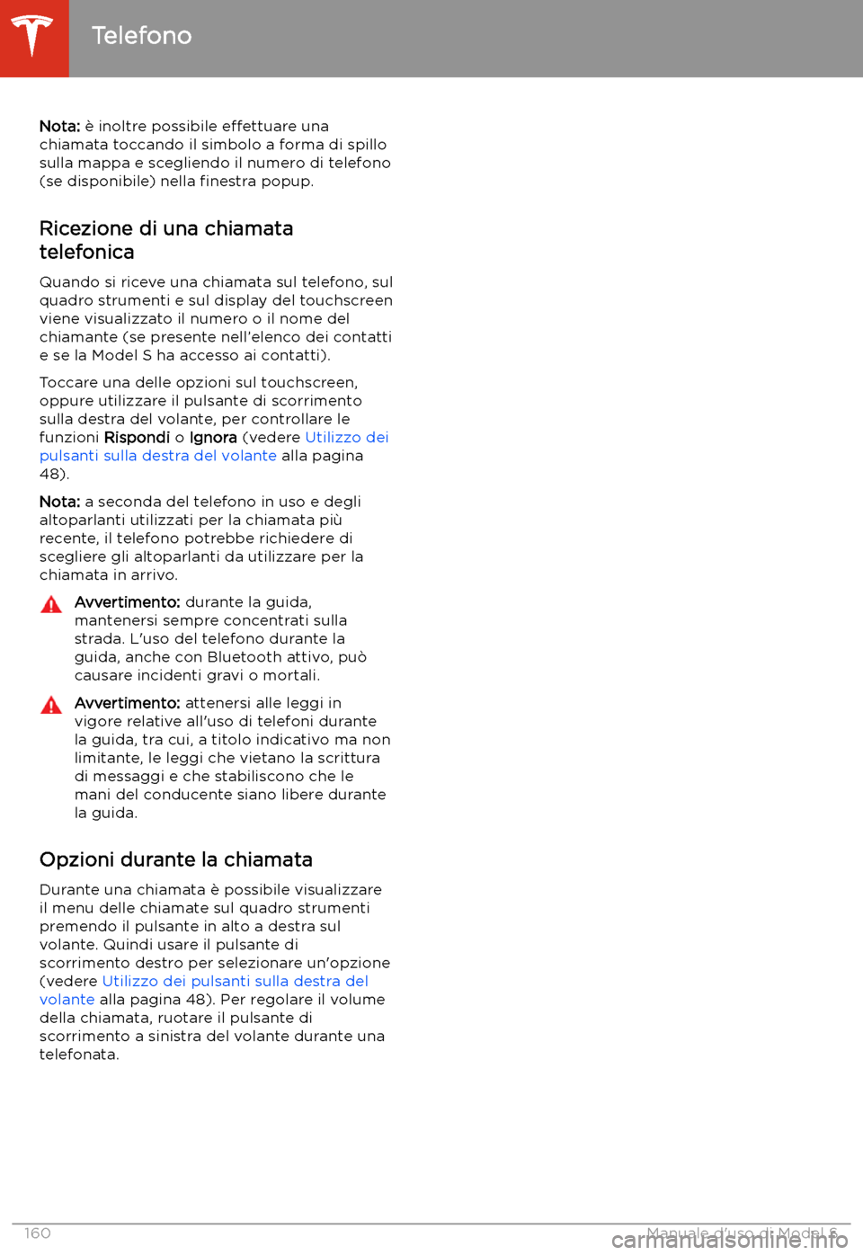 TESLA MODEL S 2020  Manuale del proprietario (in Italian)  Nota: 