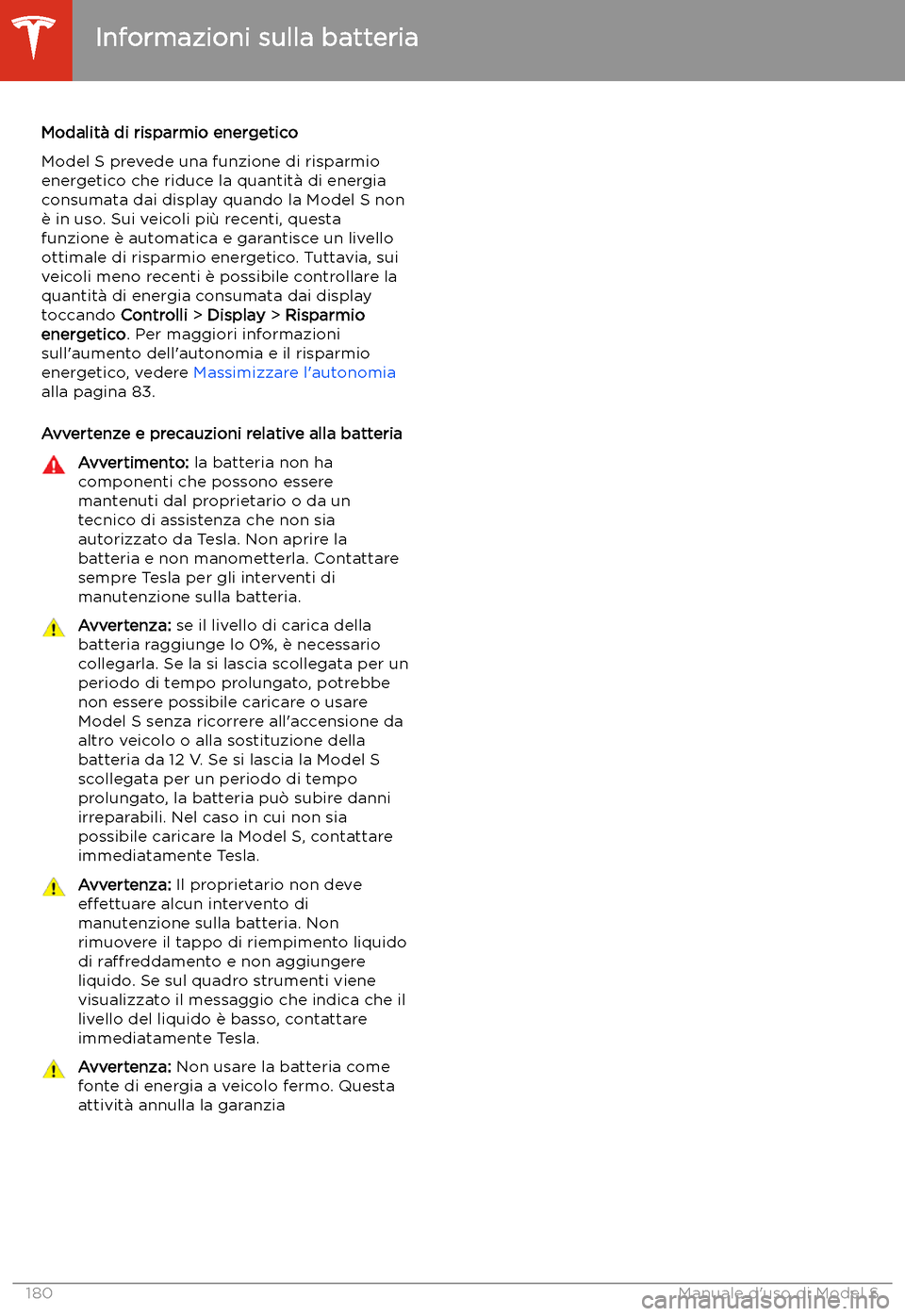 TESLA MODEL S 2020  Manuale del proprietario (in Italian)  Modalit