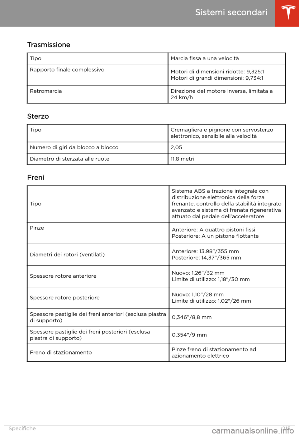 TESLA MODEL S 2020  Manuale del proprietario (in Italian)  TrasmissioneTipoMarcia 