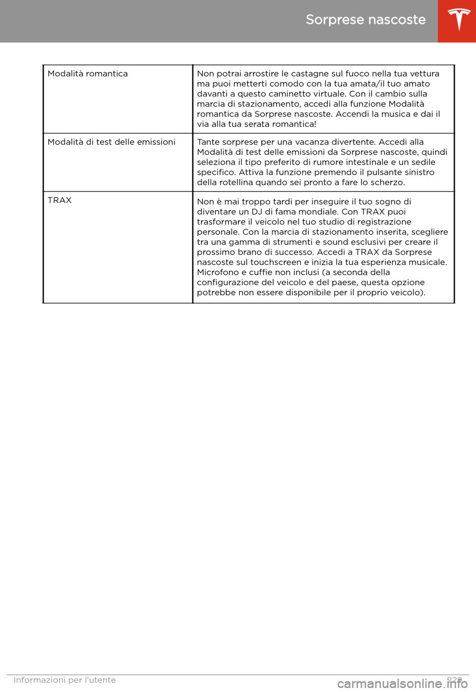 TESLA MODEL S 2020  Manuale del proprietario (in Italian)  Modalit