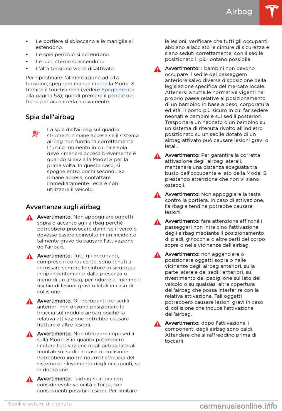 TESLA MODEL S 2020  Manuale del proprietario (in Italian)  