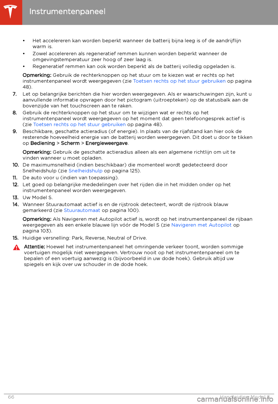 TESLA MODEL S 2020  Handleiding (in Dutch) 