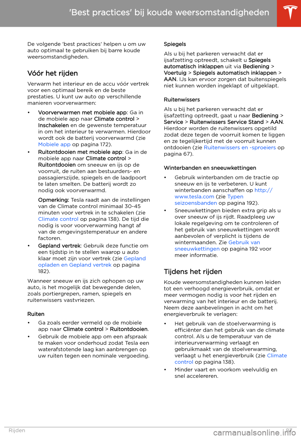 TESLA MODEL S 2020  Handleiding (in Dutch) De volgende 