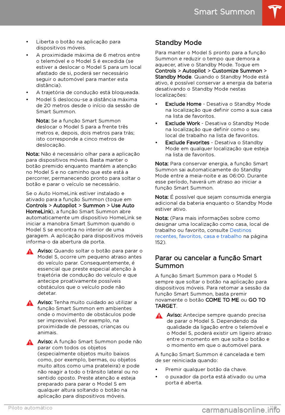 TESLA MODEL S 2020  Manual do proprietário (in Portuguese) 