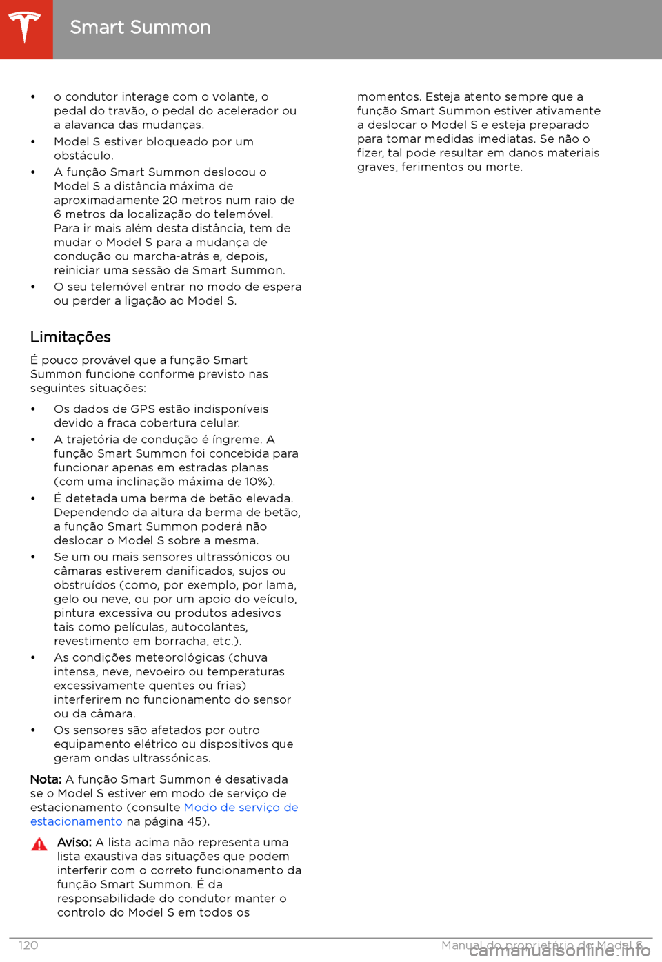 TESLA MODEL S 2020  Manual do proprietário (in Portuguese) 