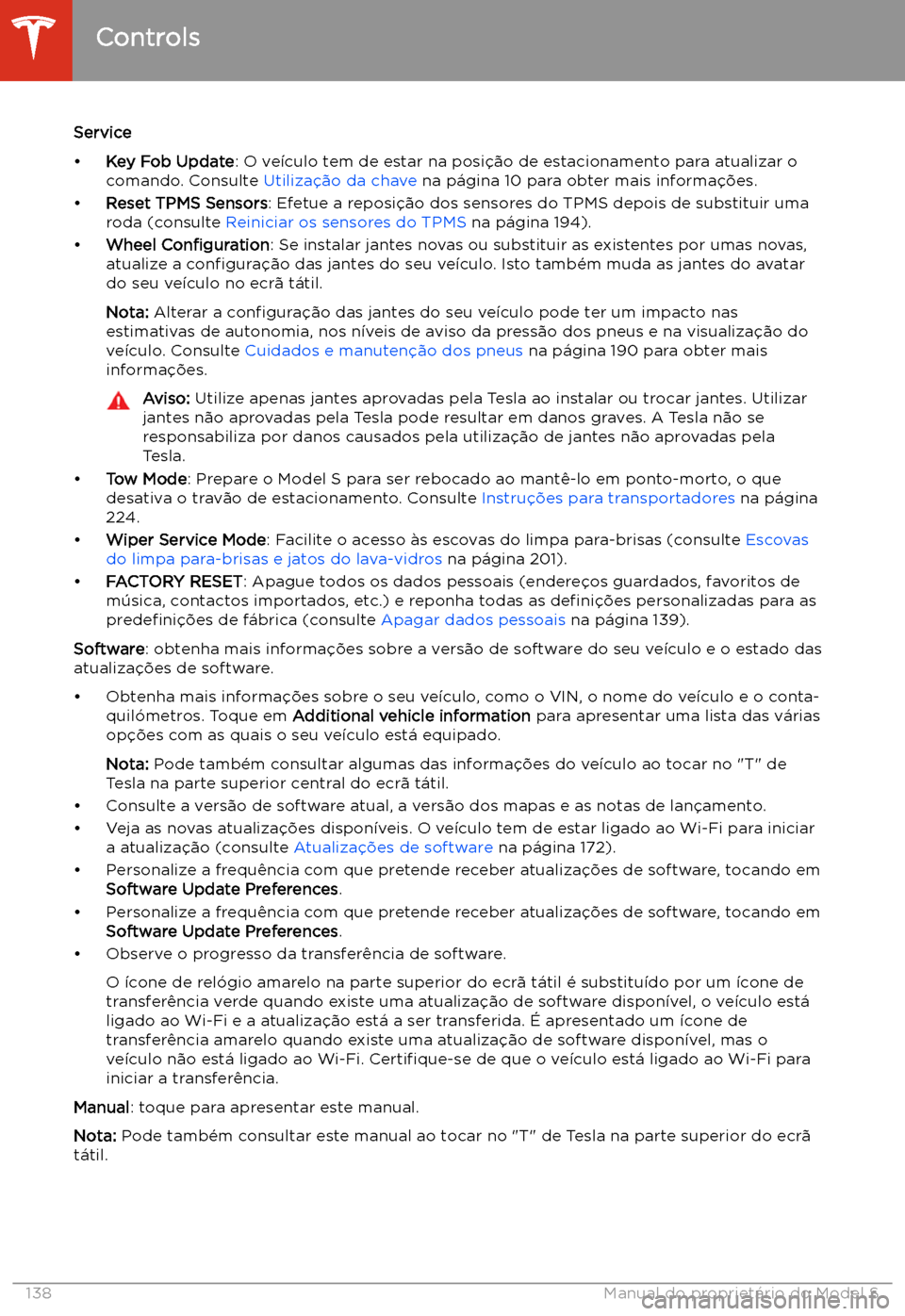 TESLA MODEL S 2020  Manual do proprietário (in Portuguese) Service
