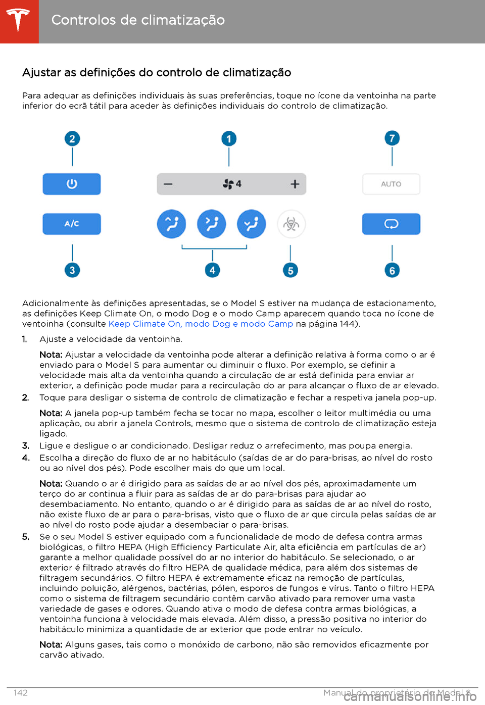 TESLA MODEL S 2020  Manual do proprietário (in Portuguese) Ajustar as de