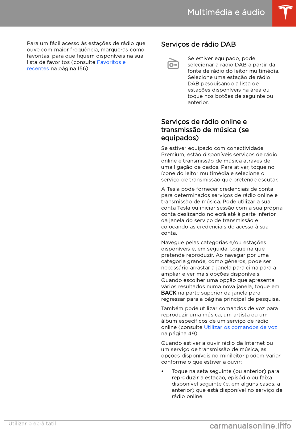 TESLA MODEL S 2020  Manual do proprietário (in Portuguese) Para um f