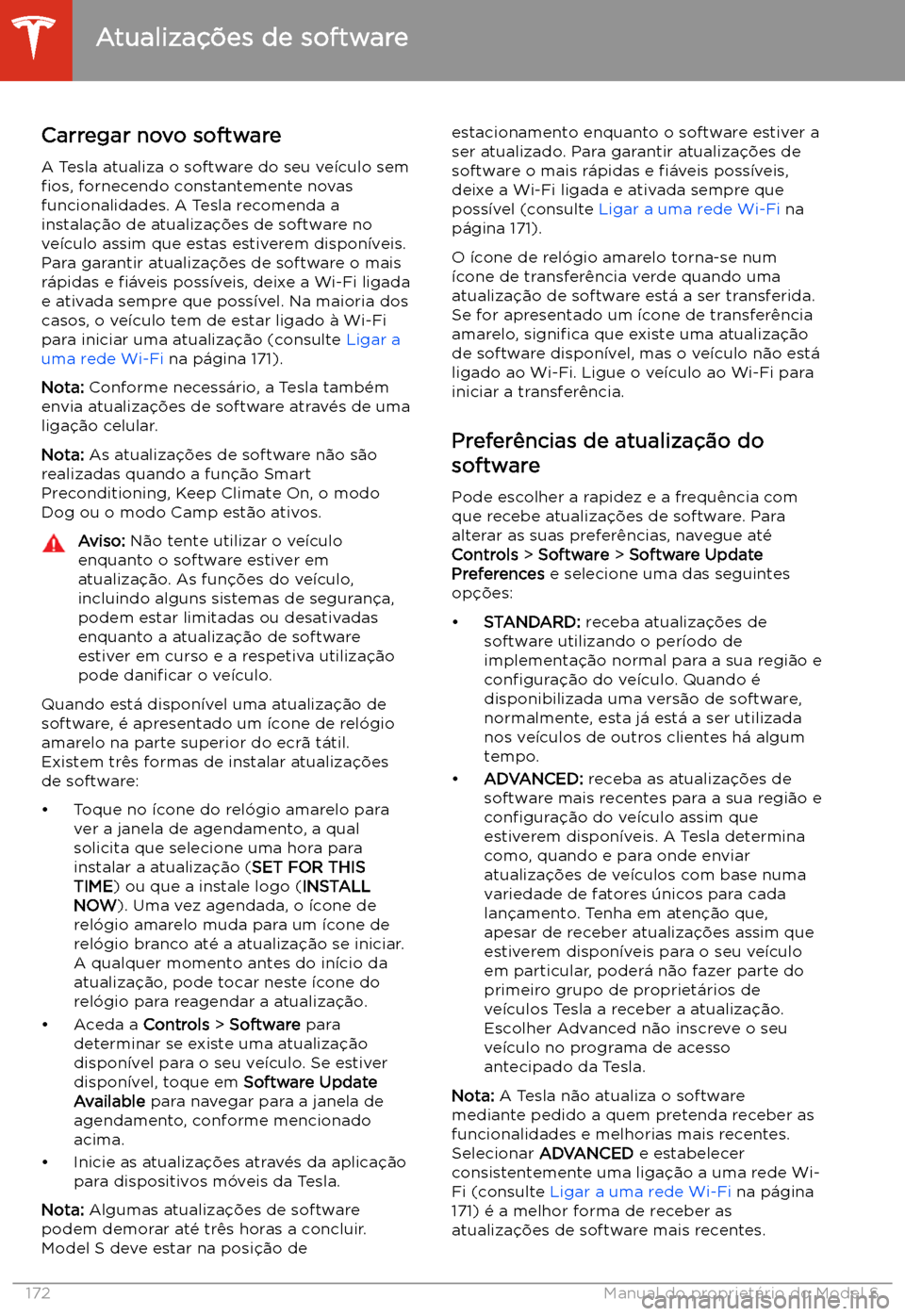 TESLA MODEL S 2020  Manual do proprietário (in Portuguese) Atualiza