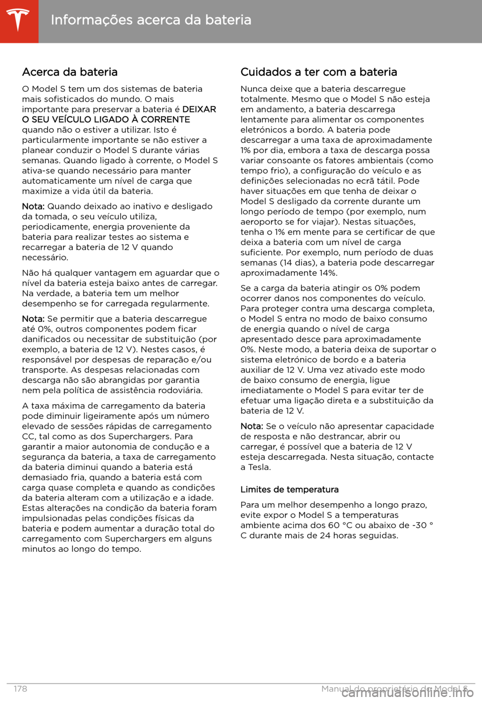 TESLA MODEL S 2020  Manual do proprietário (in Portuguese) Informa