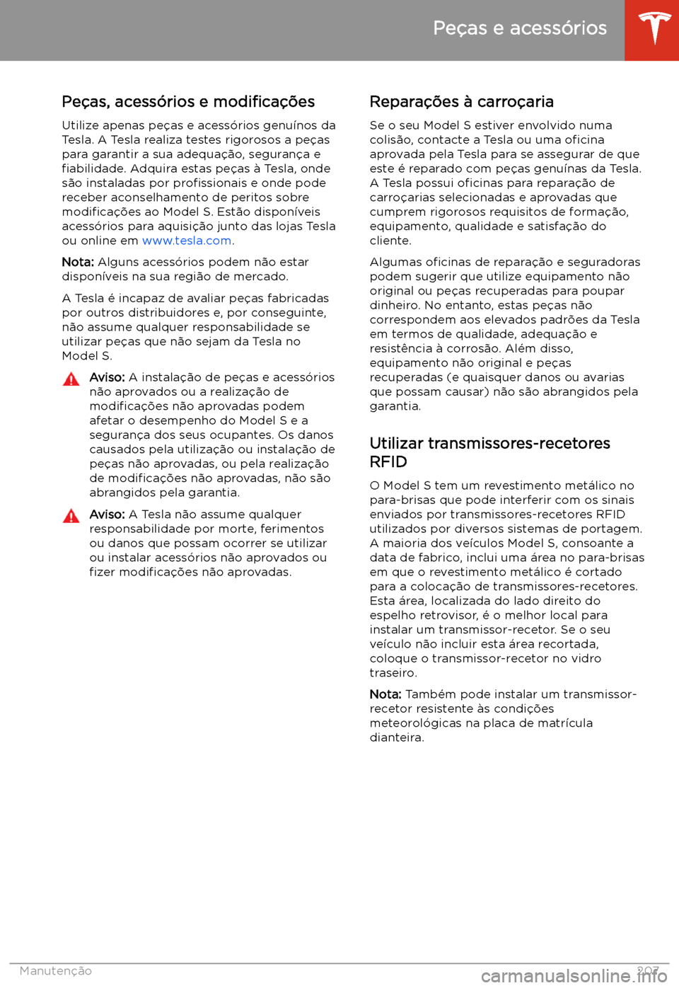 TESLA MODEL S 2020  Manual do proprietário (in Portuguese) Pe