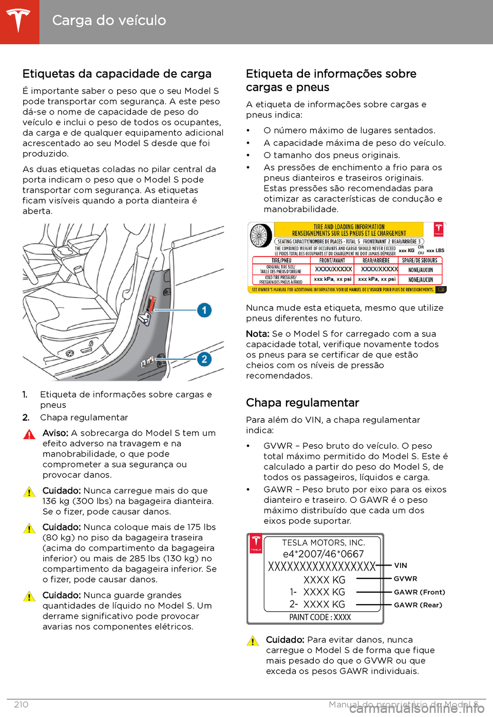 TESLA MODEL S 2020  Manual do proprietário (in Portuguese) Carga do ve