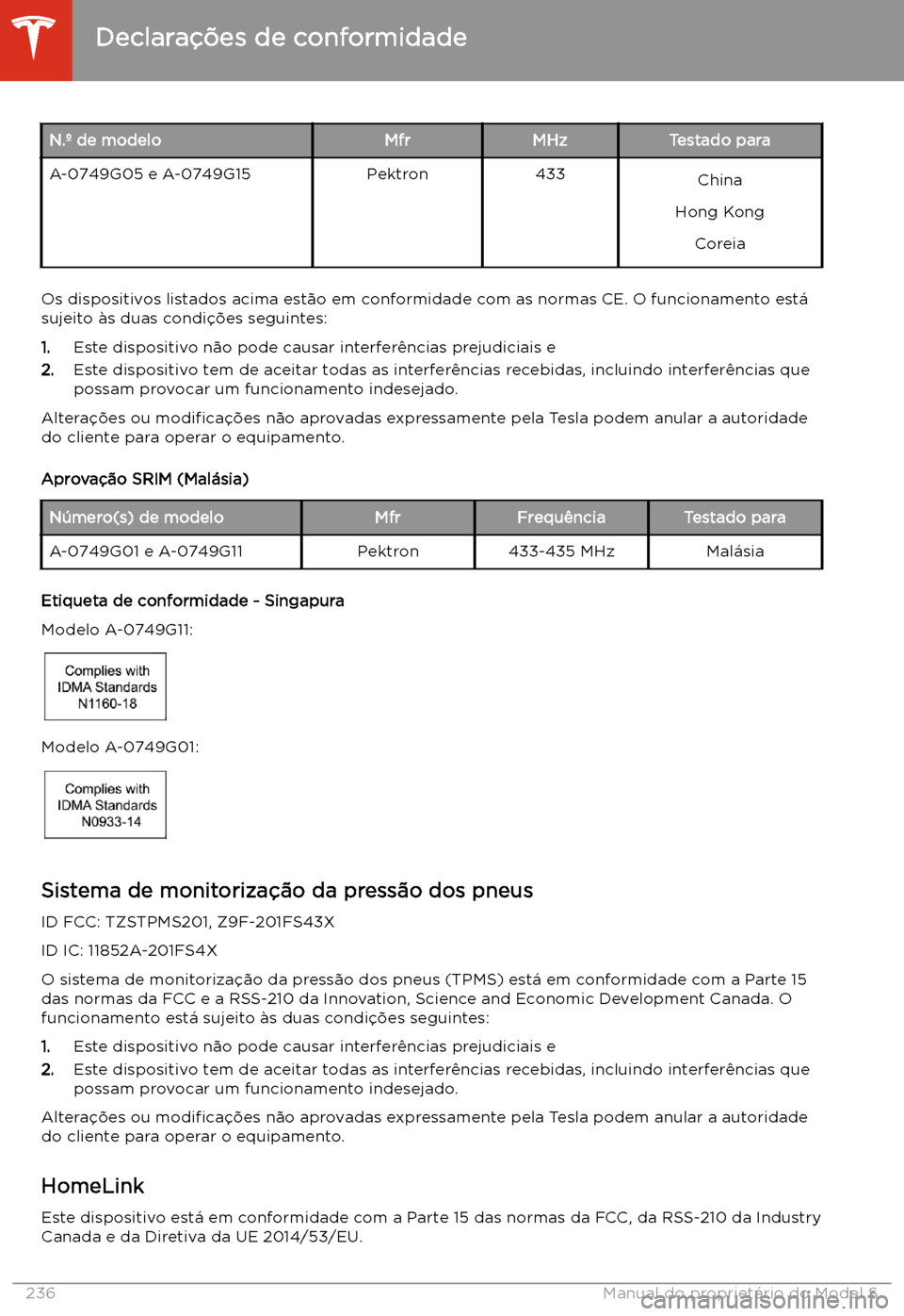TESLA MODEL S 2020  Manual do proprietário (in Portuguese) N.