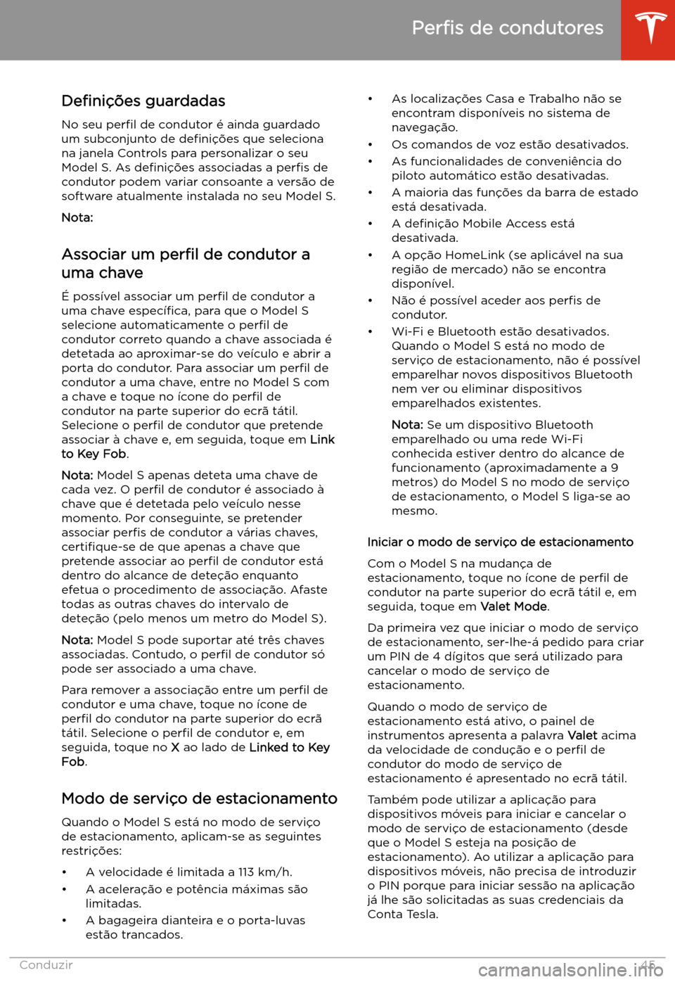 TESLA MODEL S 2020  Manual do proprietário (in Portuguese) De