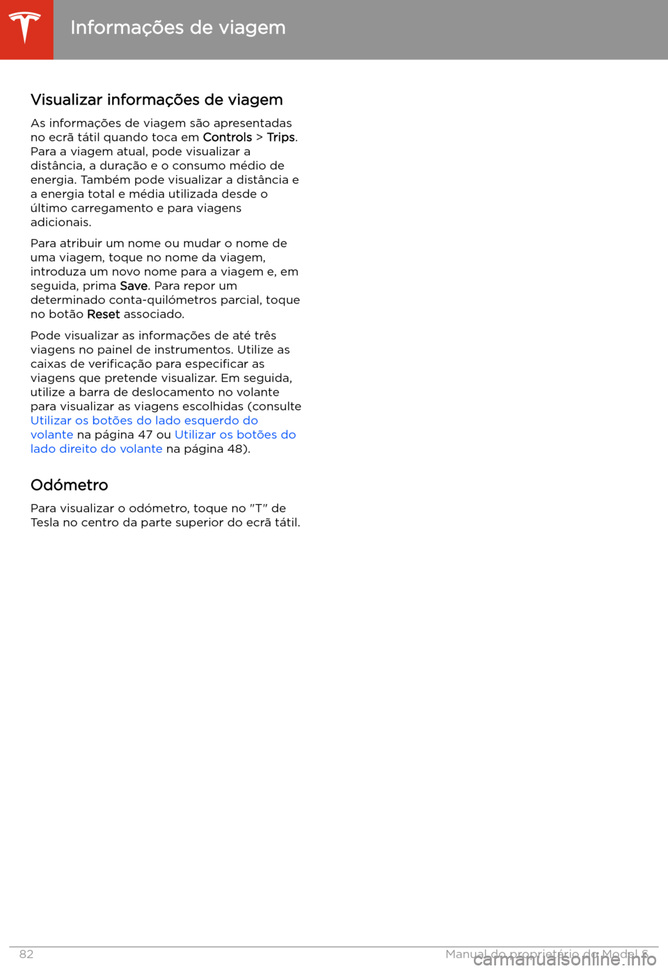 TESLA MODEL S 2020  Manual do proprietário (in Portuguese) Informa