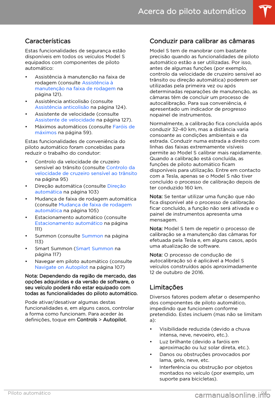 TESLA MODEL S 2020  Manual do proprietário (in Portuguese) Caracter