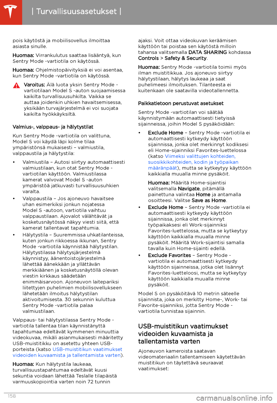 TESLA MODEL S 2020  Omistajan käsikirja (in Finnish) pois k